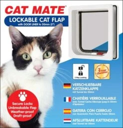 PET MATE Cat Mate Lockable Cat Flap -Water Garden Kit 234w cat flap box