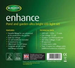 Blagdon LED Pond & Garden LIght Set 3 X 3w - 1052269 -Water Garden Kit 24 57 13