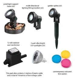 Blagdon LED Pond & Garden LIghts 5 X 3w - 1052276 -Water Garden Kit 24 57 6