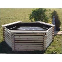 Norlog 400 Gallon Raised Pond -Water Garden Kit 400 gallon wooden garden pool pond and liner 2