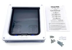 PET MATE Cat Mate Large White Cat Flap 4-Way Locking -Water Garden Kit cat mate cat flap large 221w copy