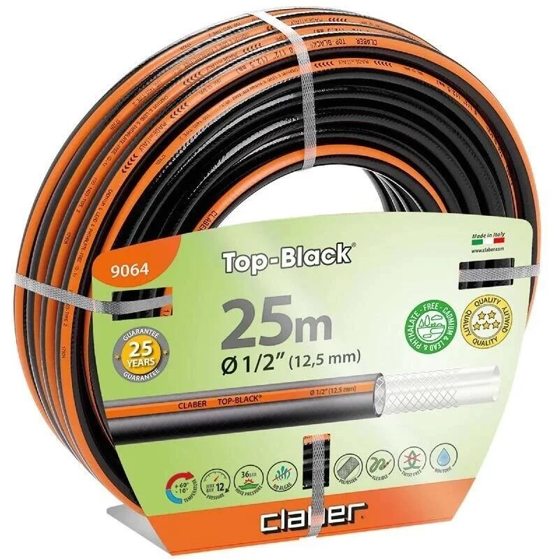 Claber Top Black 25m Hose Pipe - 9064 1 Claber Top Black 25m Hose Pipe - 9064