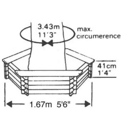 Norlog Large Tree Seat Planter -Water Garden Kit large tree seat