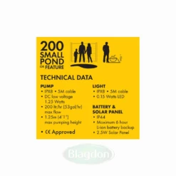 Blagdon Liberty Solar Pond Feature Pump - 1057233 12 Blagdon Liberty Solar Pond Feature Pump - 1057233 -Water Garden Kit liberty solar pump data