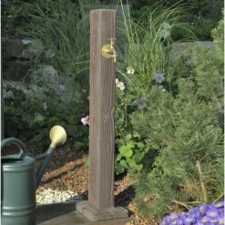 Garden Watering Post Walnut Wood Effect Standpipe