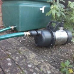 Rainwater Harvesting Steel Pump -Water Garden Kit x aje80prh with 9000123pt wall tank connector